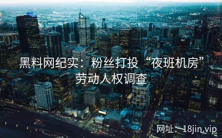 黑料网纪实：粉丝打投“夜班机房”劳动人权调查