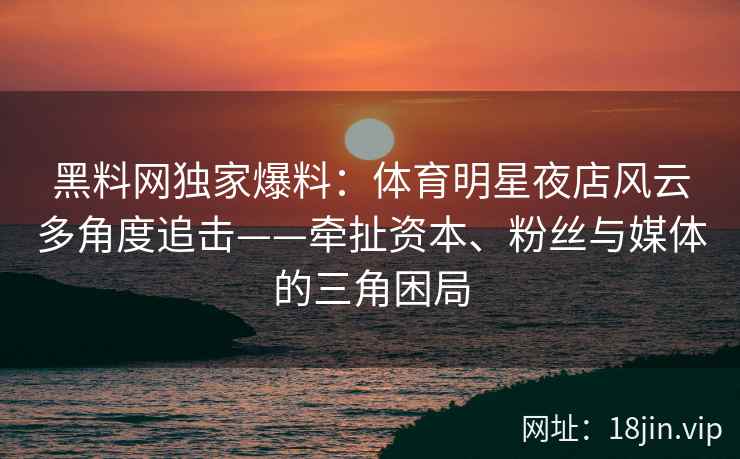 黑料网独家爆料：体育明星夜店风云多角度追击——牵扯资本、粉丝与媒体的三角困局