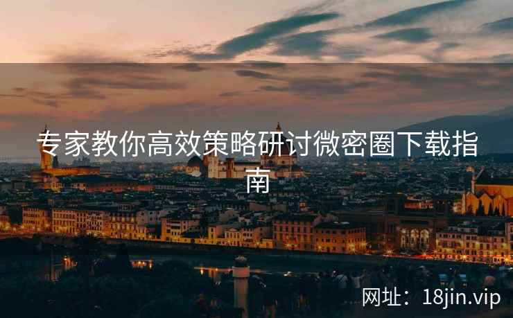 专家教你高效策略研讨微密圈下载指南