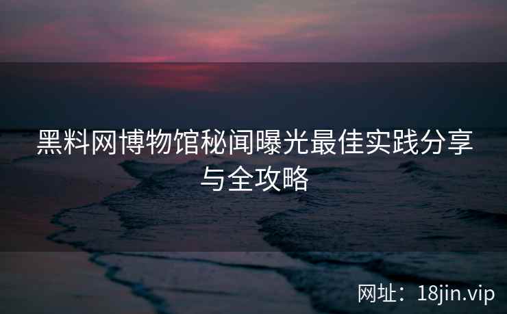 黑料网博物馆秘闻曝光最佳实践分享与全攻略  第2张