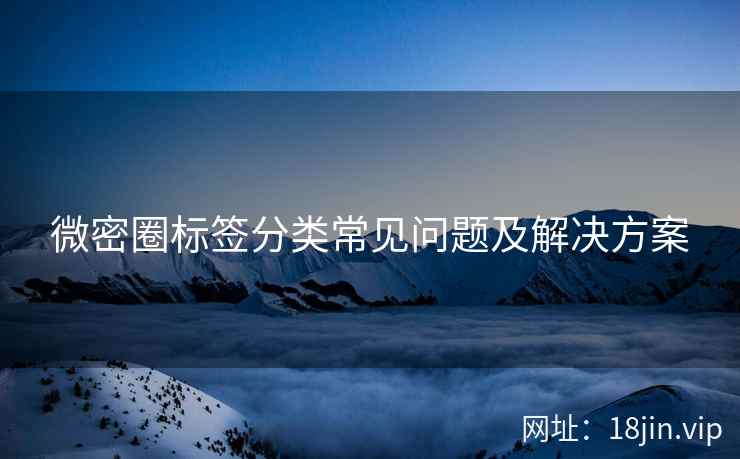微密圈标签分类常见问题及解决方案