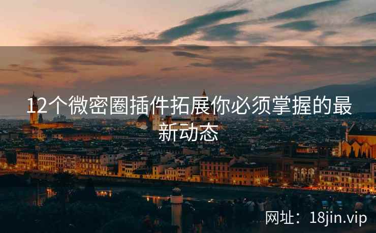 12个微密圈插件拓展你必须掌握的最新动态  第2张