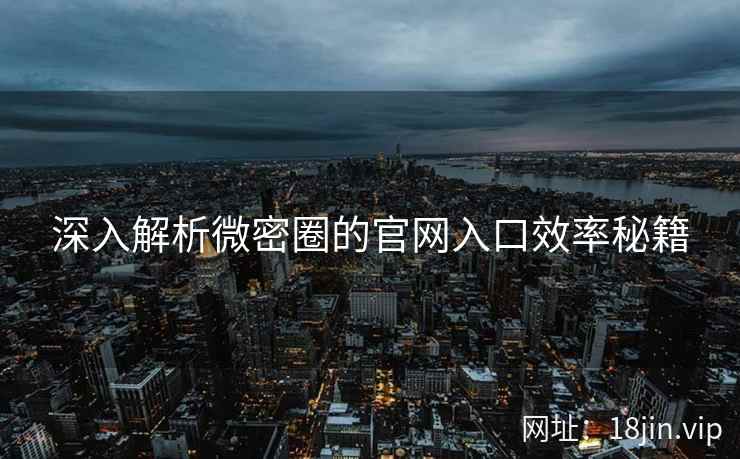 深入解析微密圈的官网入口效率秘籍